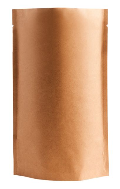 1oz Metallized Stand Up Pouches - Natural Kraft (No Zipper)